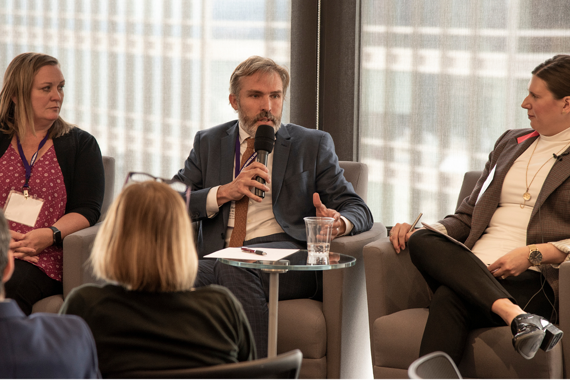 Panelists taking part in a discussion