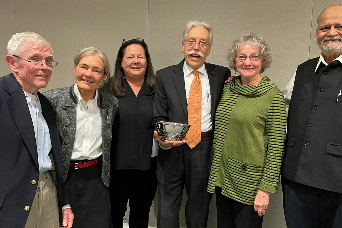 Dr. David Bechtel, awardee, with Dr. Trivedi and family/colleagues