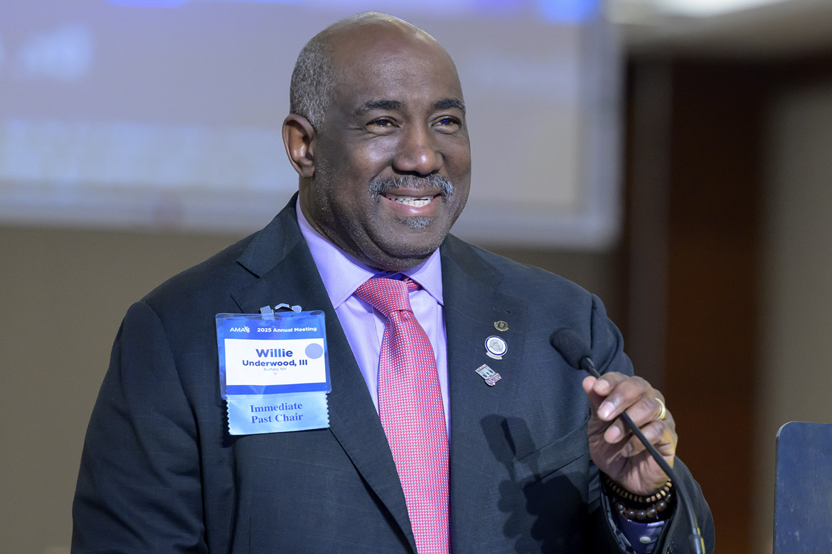 Willie Underwood III, MD, at the 2025 Annual Meeting of the HOD