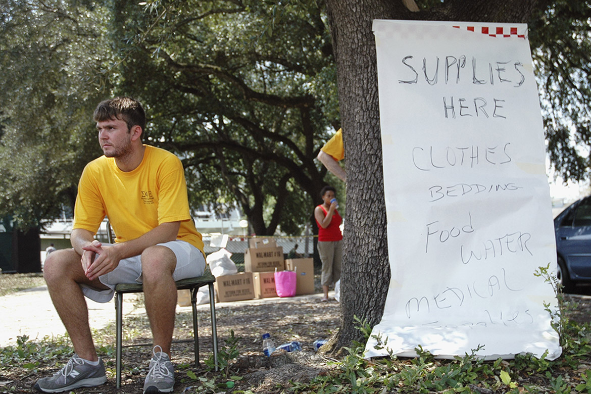 Matthew Giglia, MD, during Hurricane Katrina response efforts in 2005