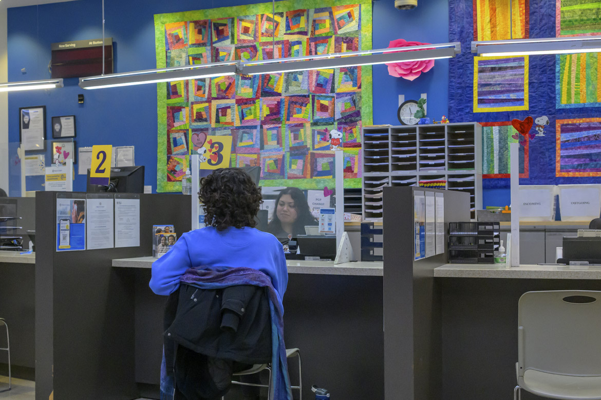 A patient checks in at Mary's Center