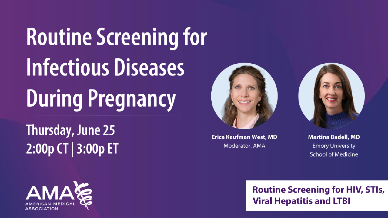 Routine Screening for Infectious Diseases During Pregnancy webinar