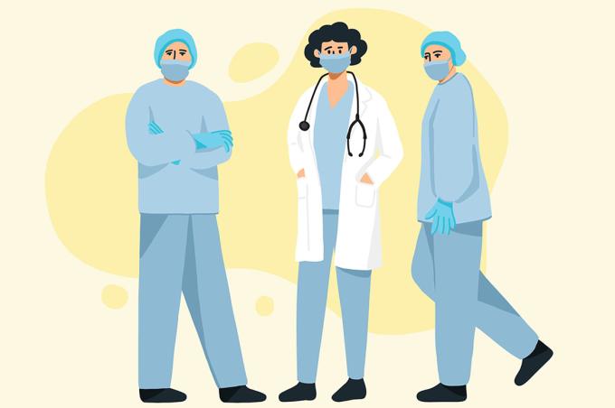 Illustration of three physicians