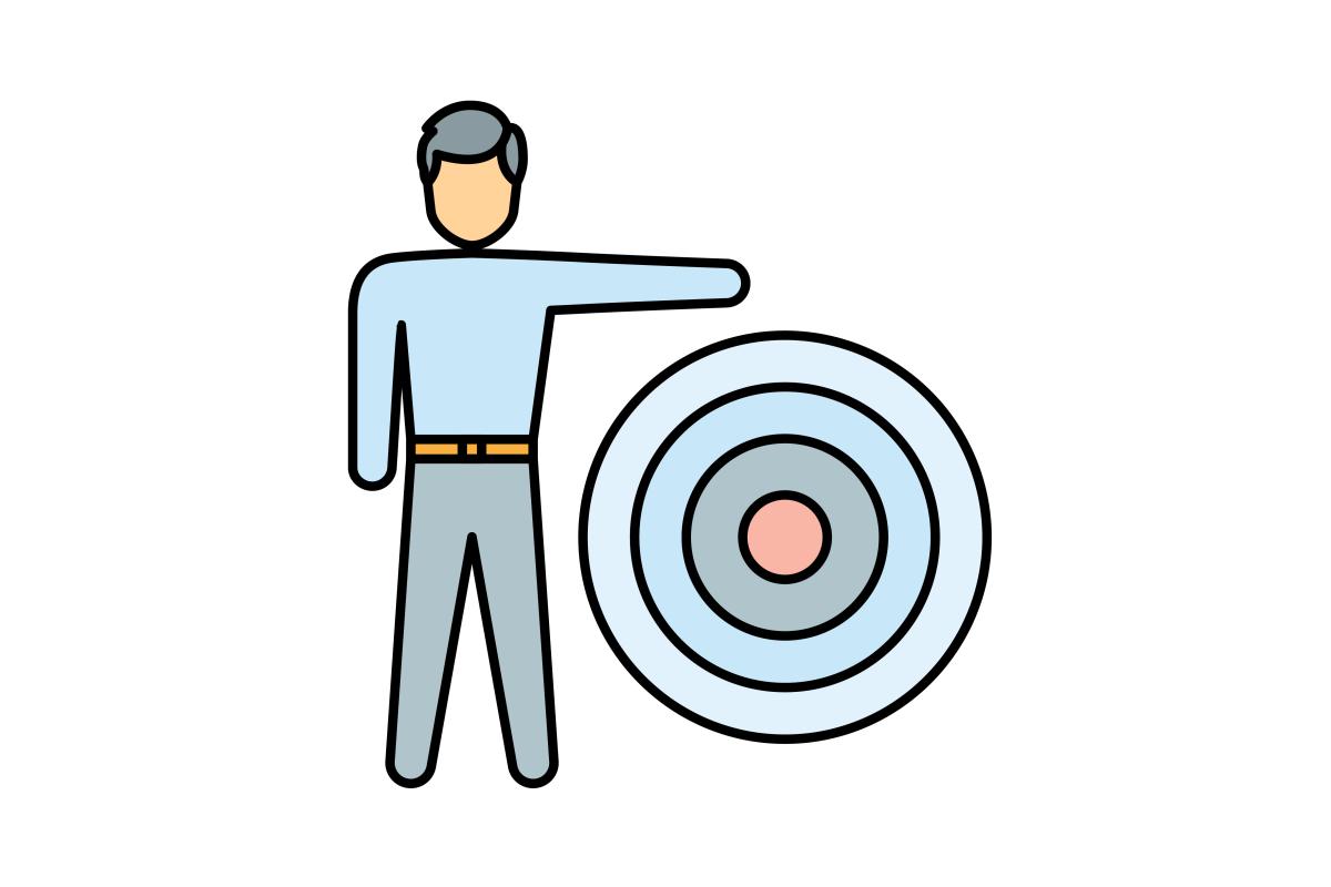Man with bulls-eye