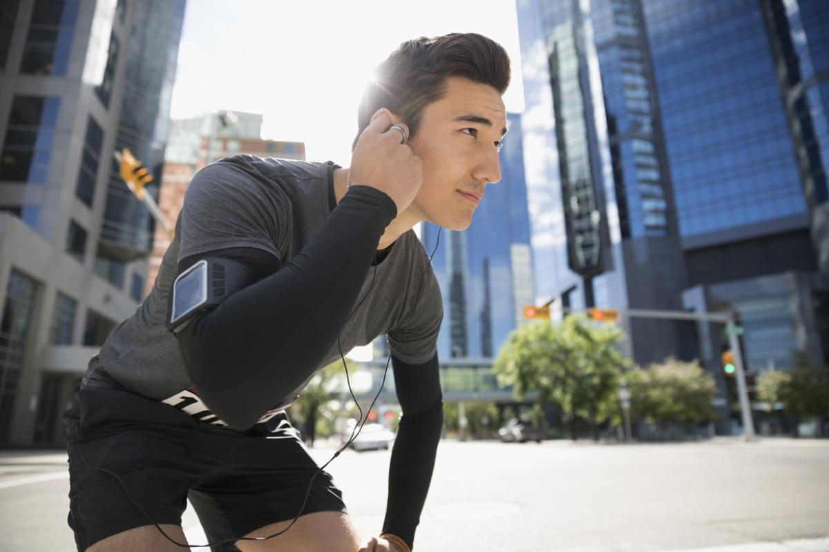 Man preparing to run