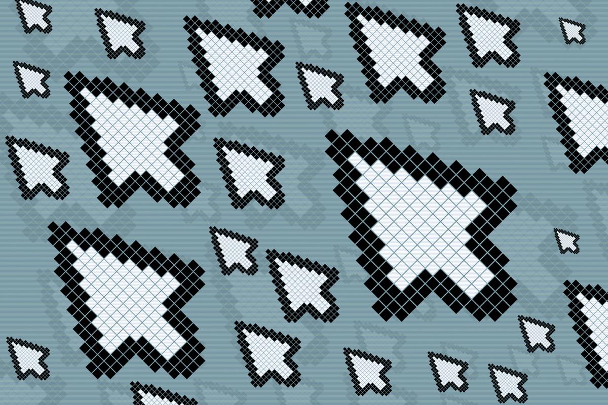 Computer pointers filling a screen