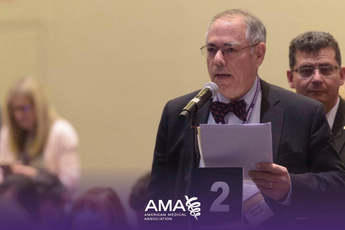 Physician speaking during Interim Meeting