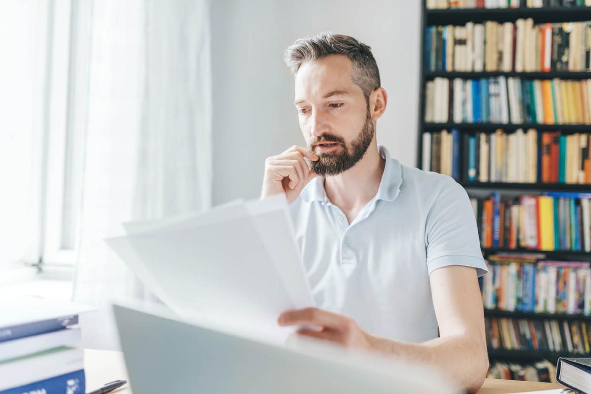 Man reviewing a CV