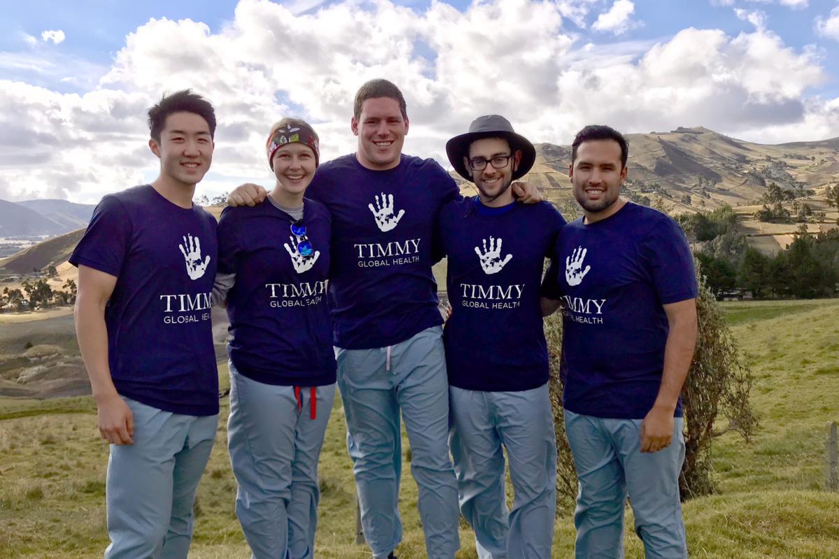 The members of A New Pear-spective (left to right): Brian Park, Kristin Pascoe, Randall Olmsted, Zach Solomon and Andres Espinoza. 