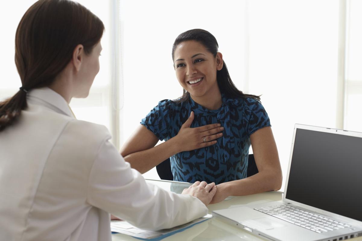 Patient and physician talking