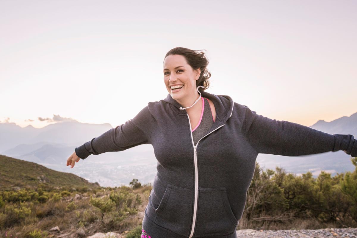 Woman in exercise gear outdoors