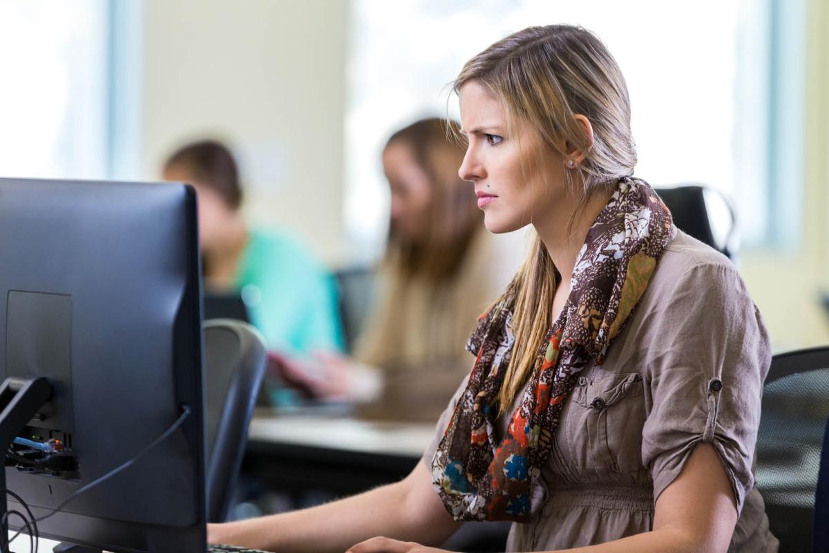 Woman at the computer
