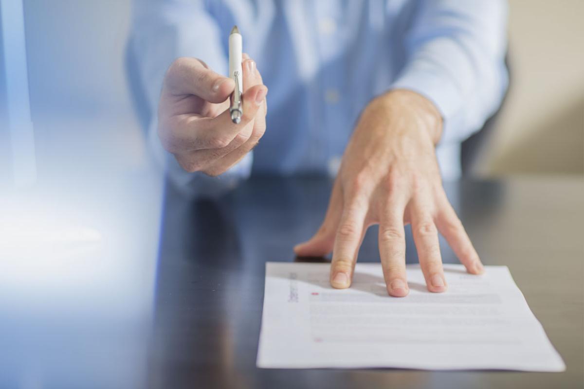 Contract presented for signature