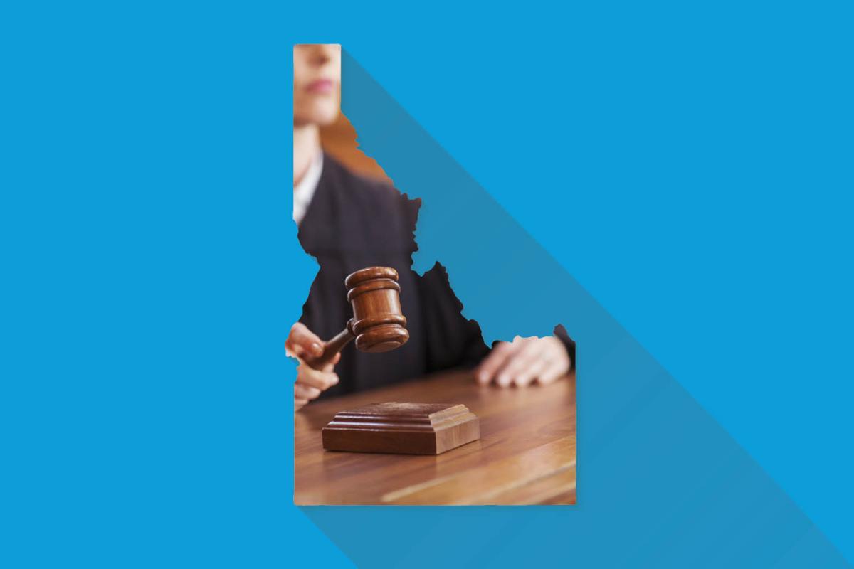 Judicial image in the shape of Idaho