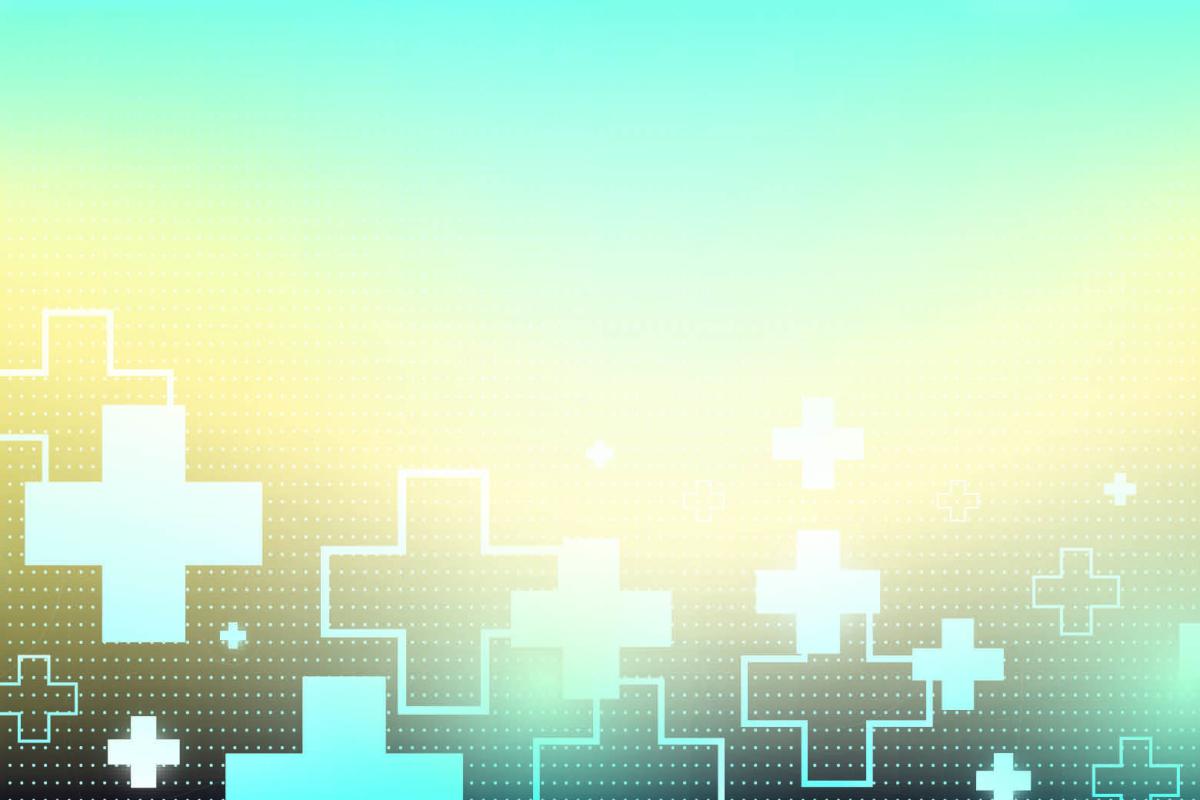 Series of plus symbols on color background