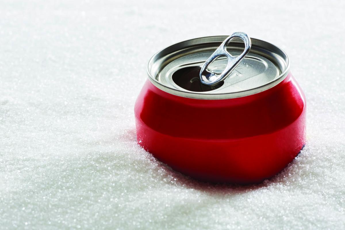 Soda can buried in sugar