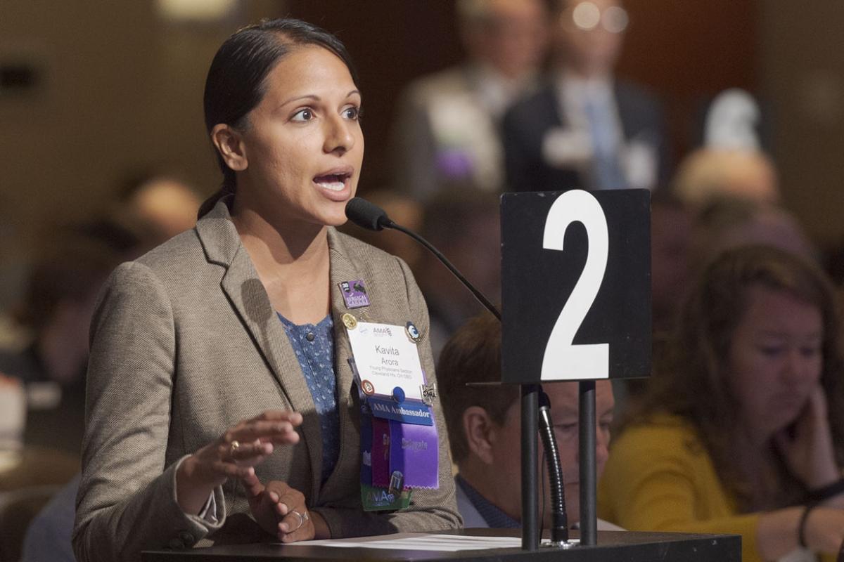 Kavita Shah Arora, MD, MBE, at 2019 HOD Annual Meeting