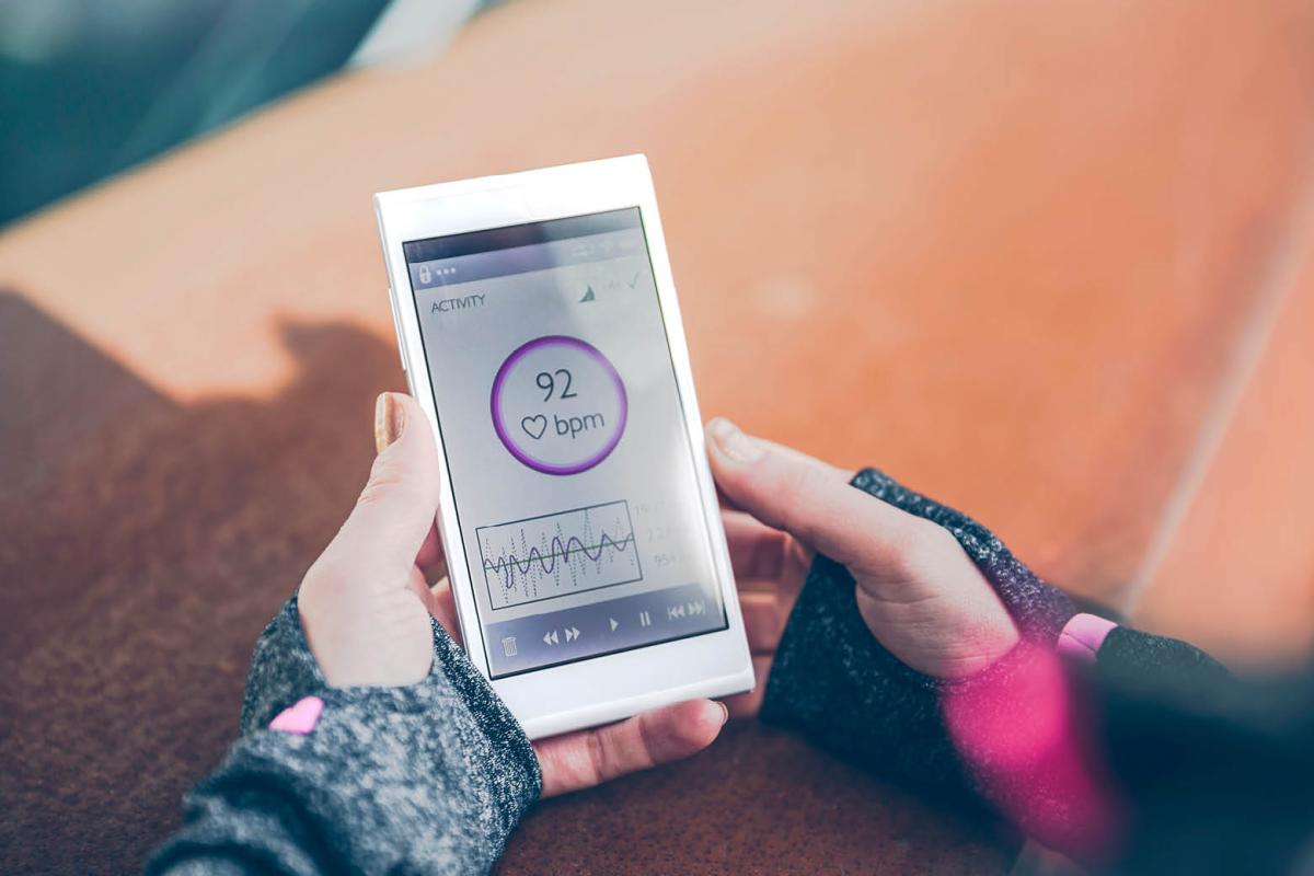 Smartphone displaying bpm