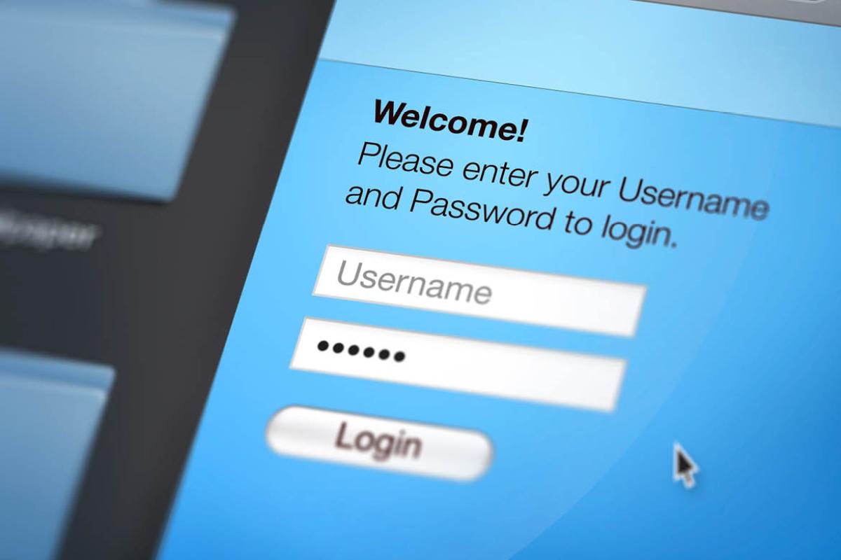 Login screen