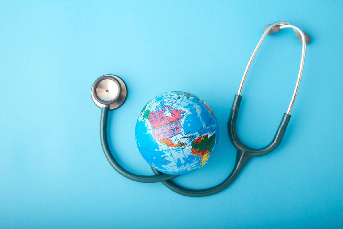 Stethoscope and globe
