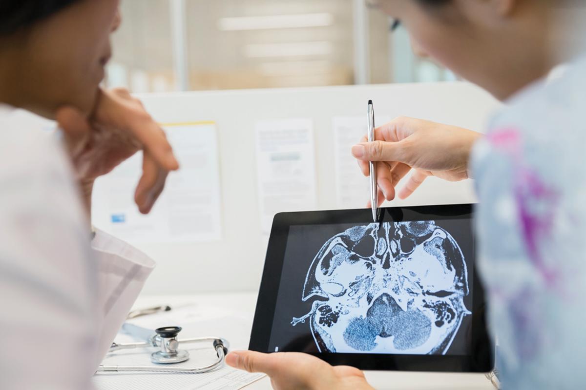 Radiologists reviewing a scan