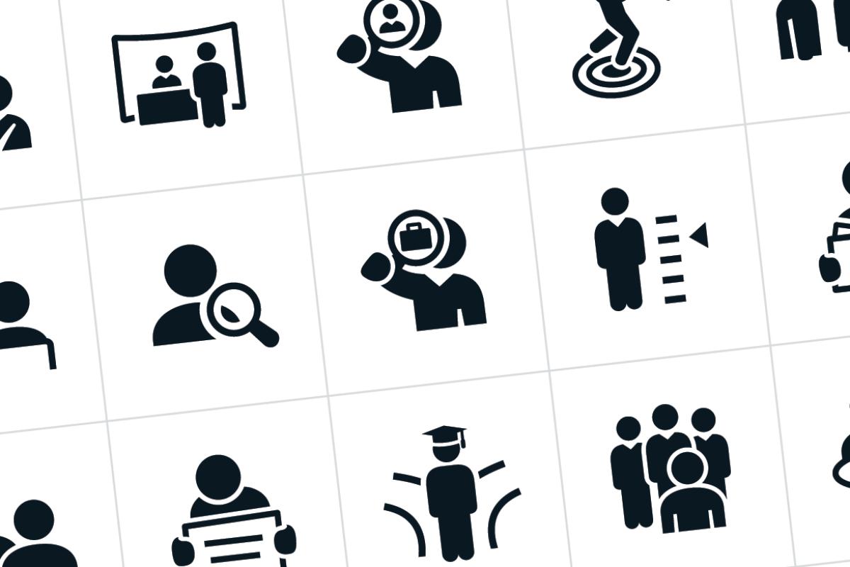 Graphics of figures at different points in career