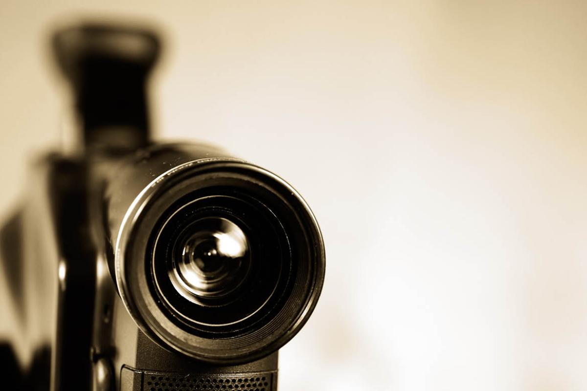 Close up of a video camera