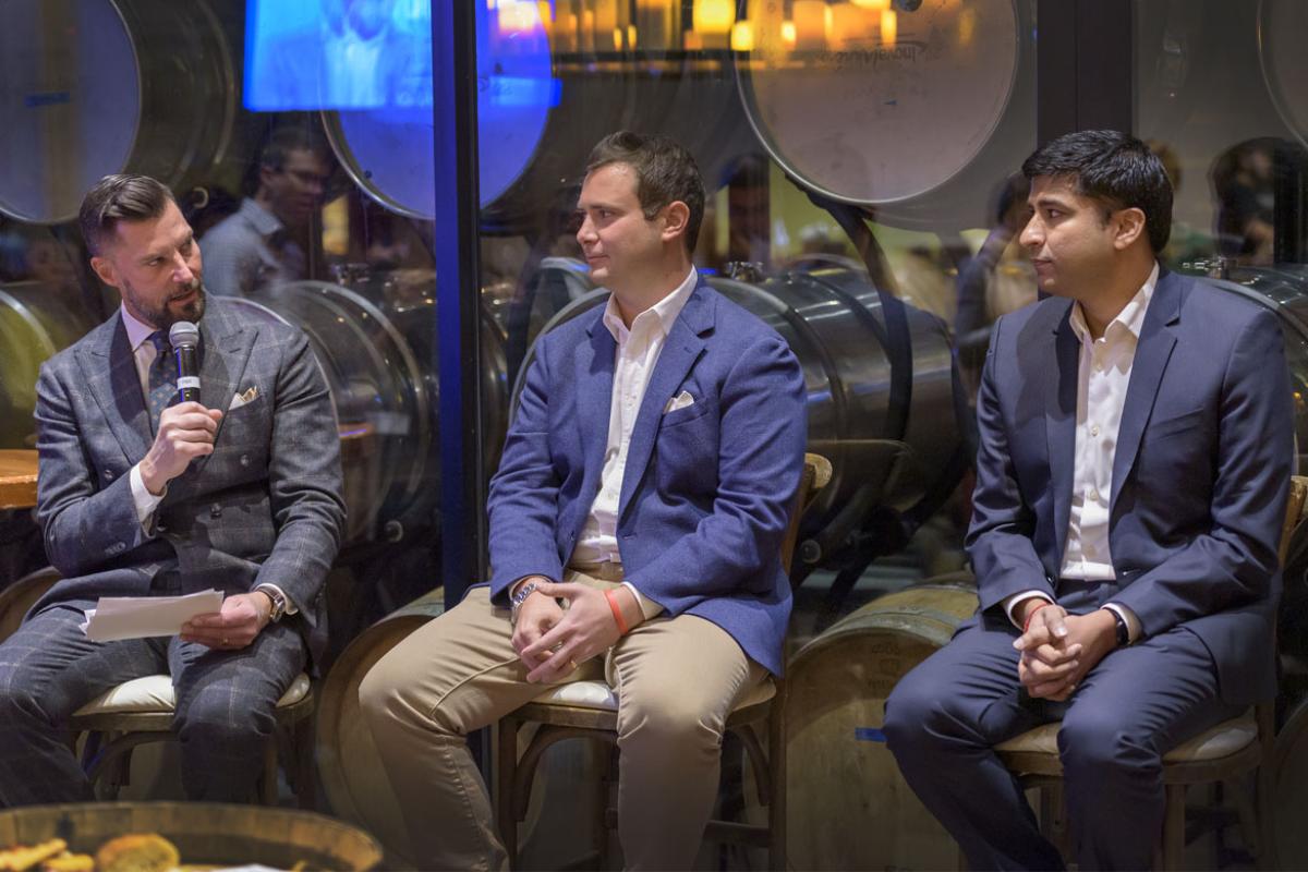 Photo of Todd Unger, Alex Macielak and Chirag Shah, MD during a panel