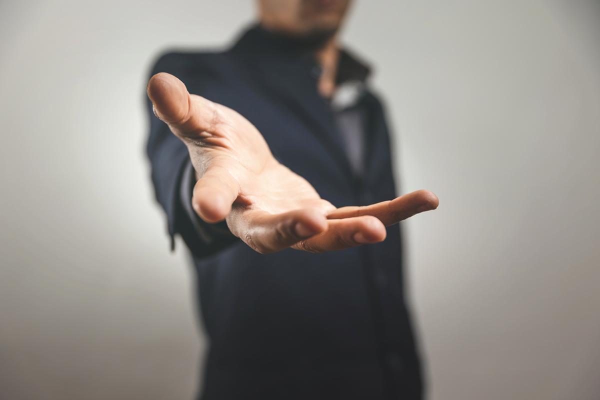 Hand reaching out