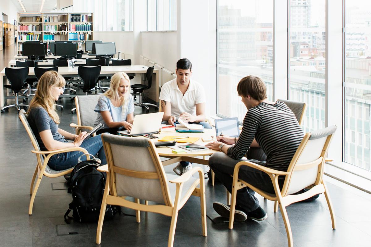 Group of students studying
