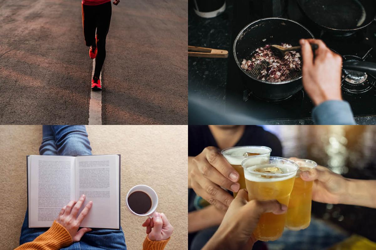 Montage of four activities/habits