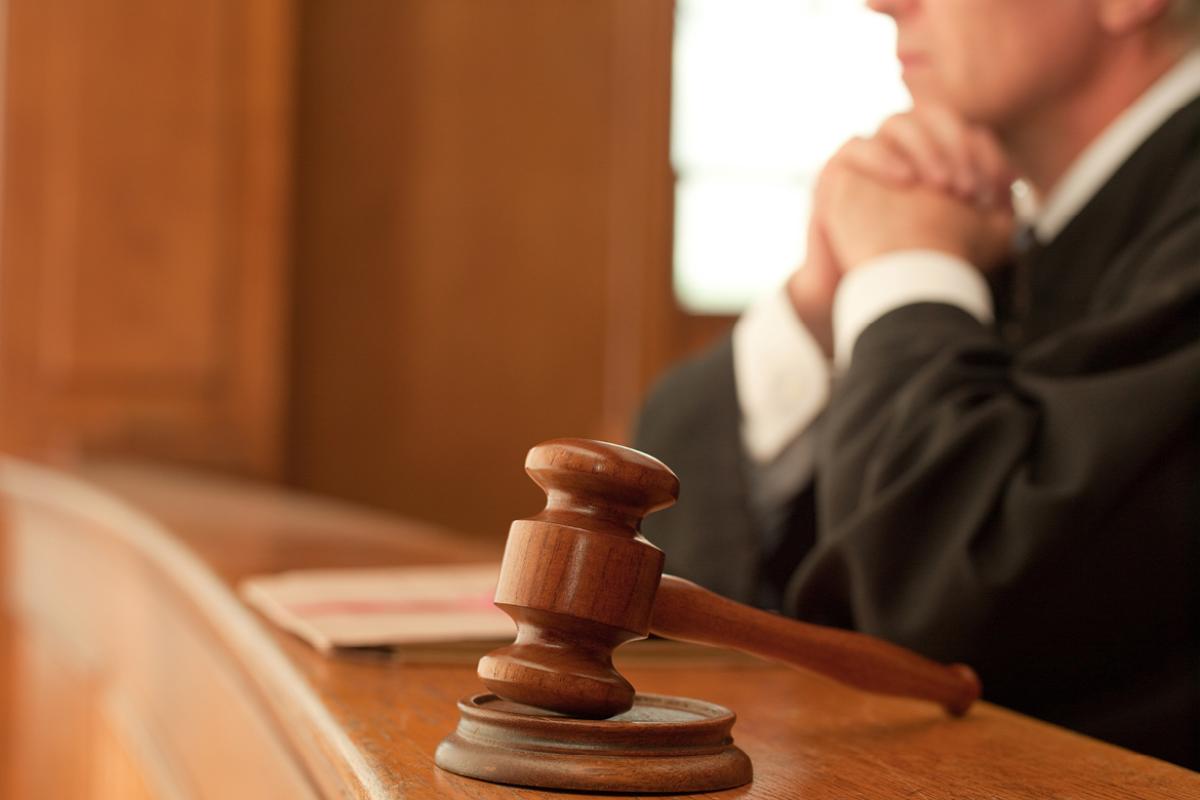 Gavel next to judge