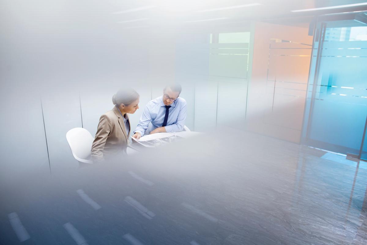 Two people in conversation