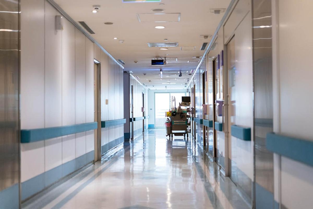 Empty hospital hallway