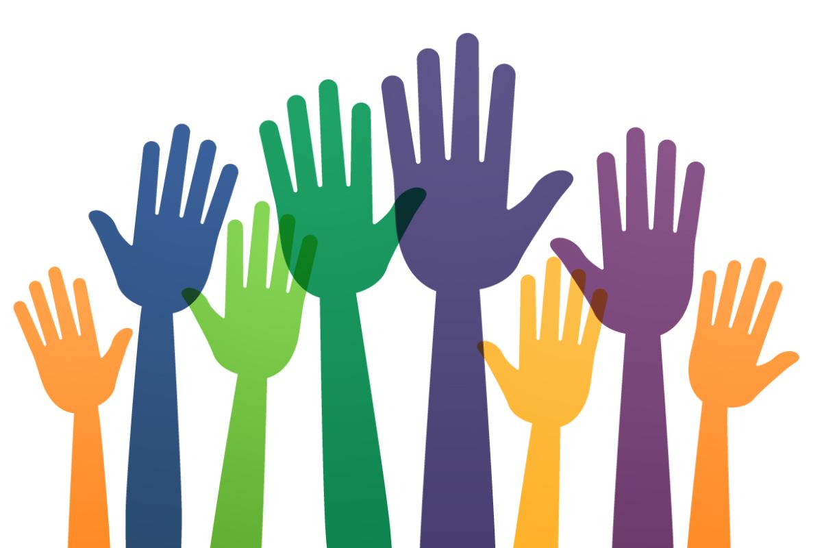 Graphic of hands