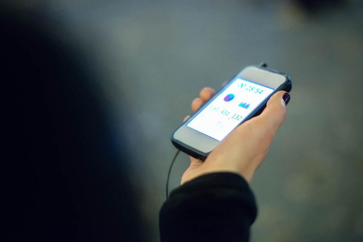 Single hand holding smart phone