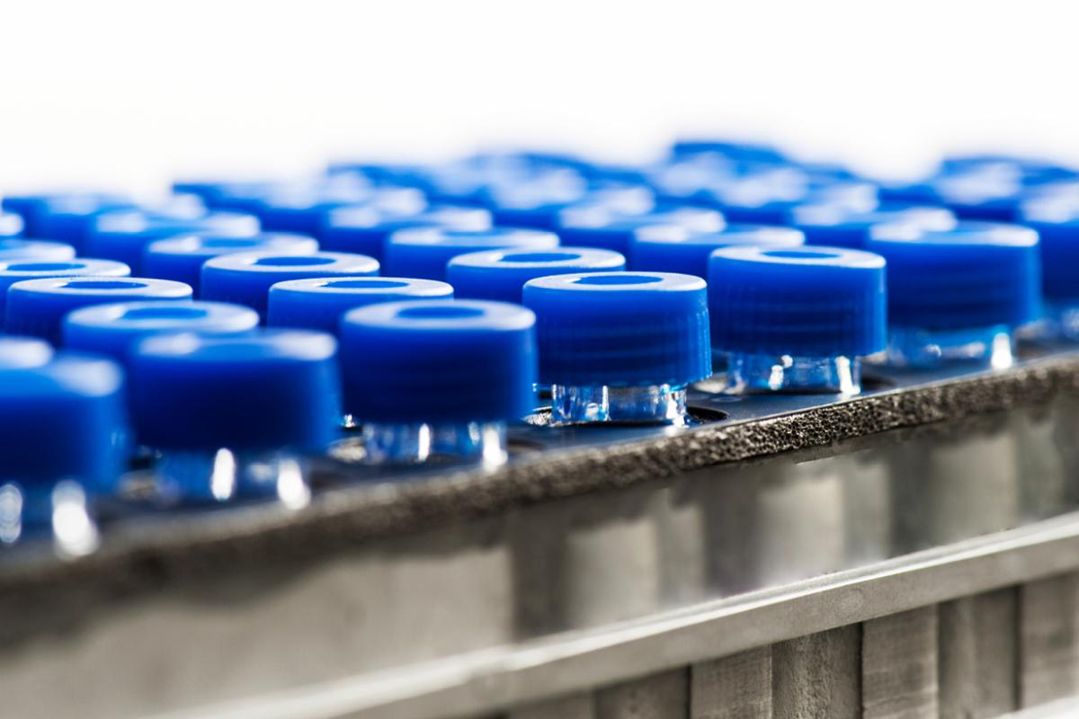 Tight shot of  test tubes