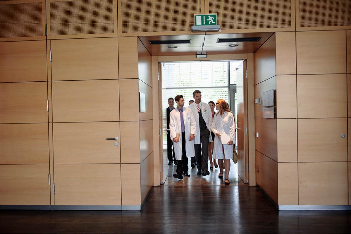 Group of medical students in discussion