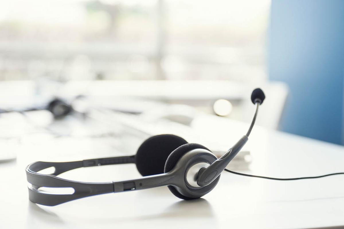 Headset sitting on desk