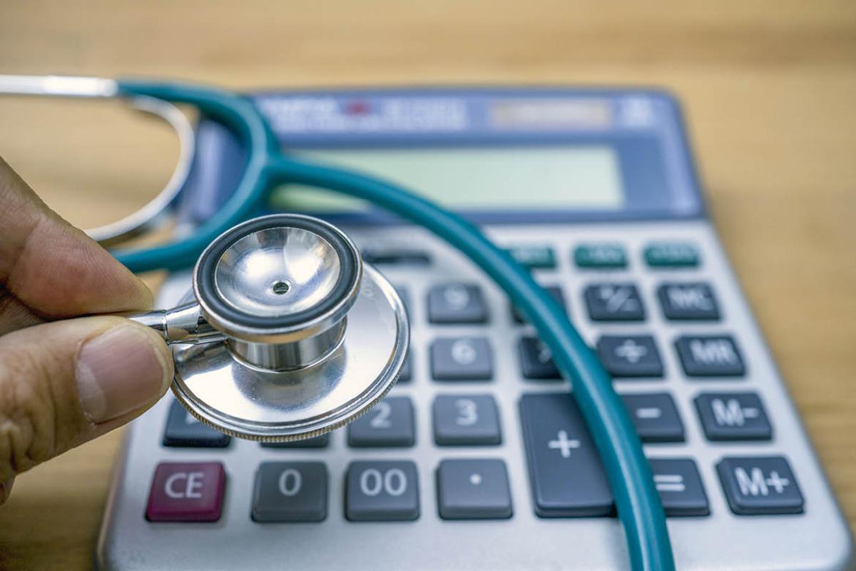 Stethoscope and calculator