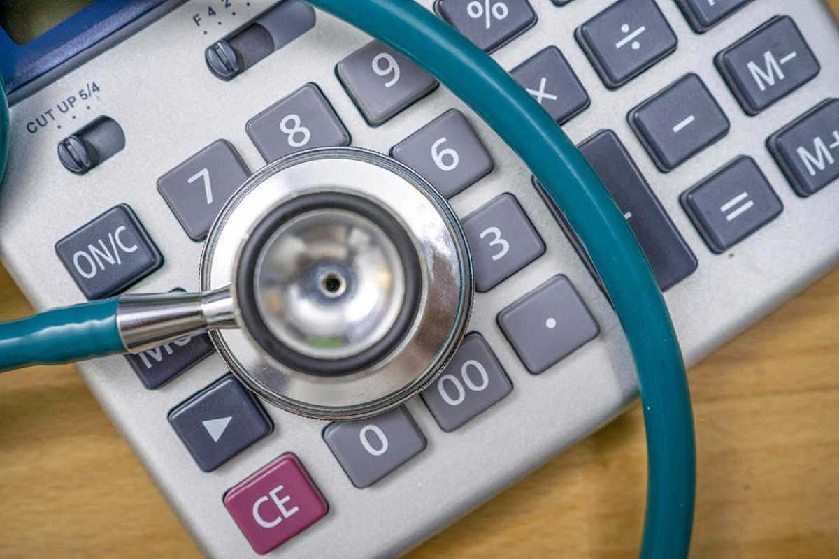 Stethoscope on a calculator