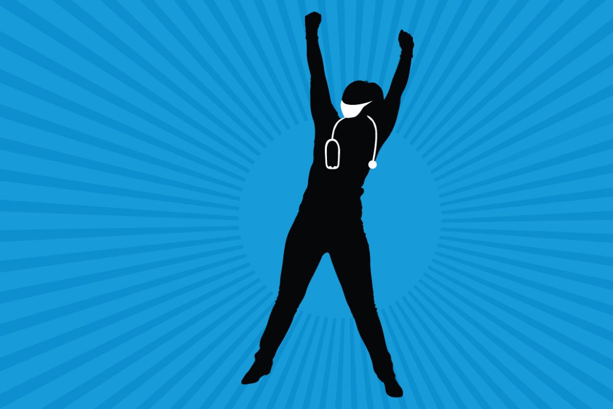 Graphic of figure with arms outstretched