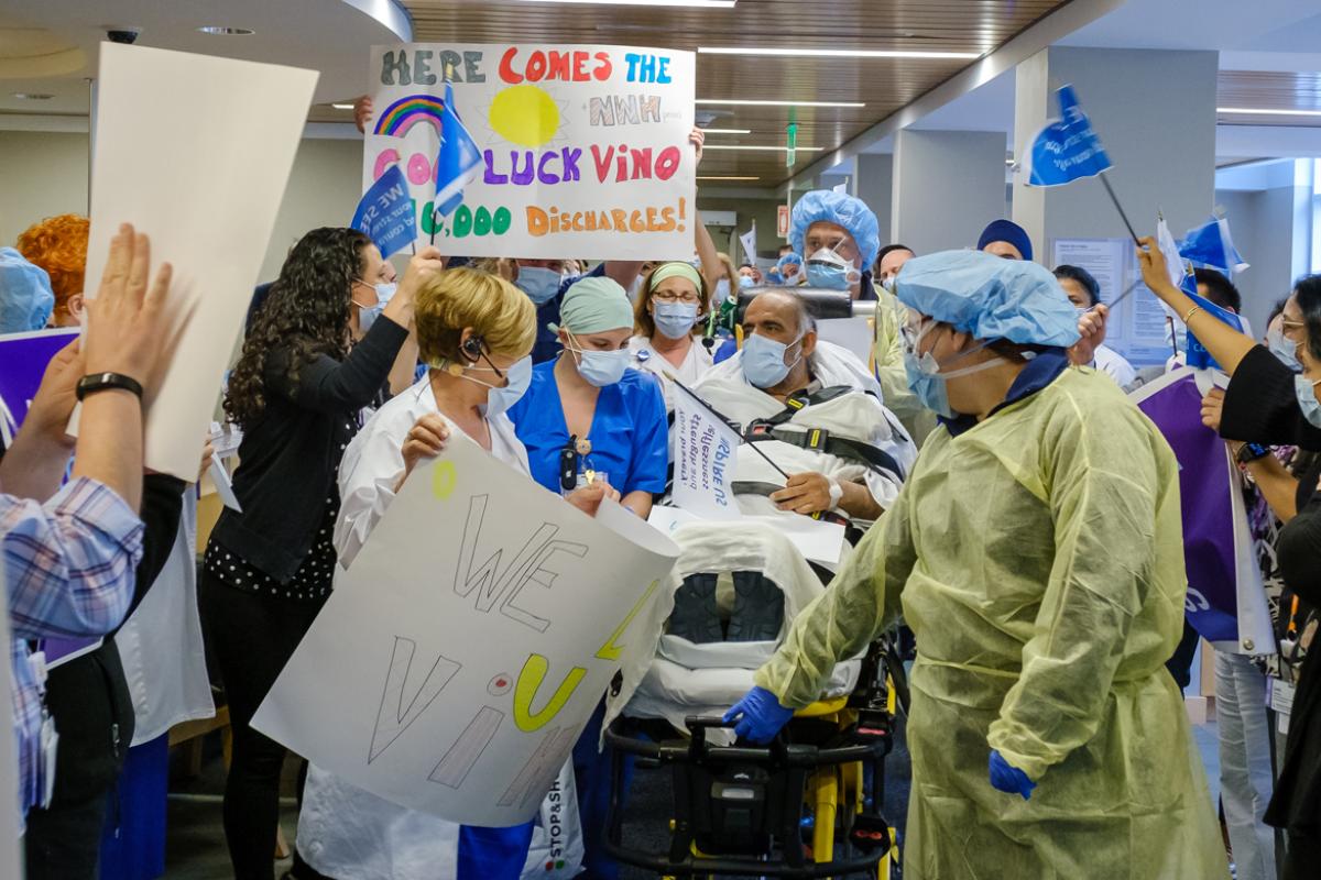 Ceremony as Northwell discharges its 10,000 COVID-19 patient