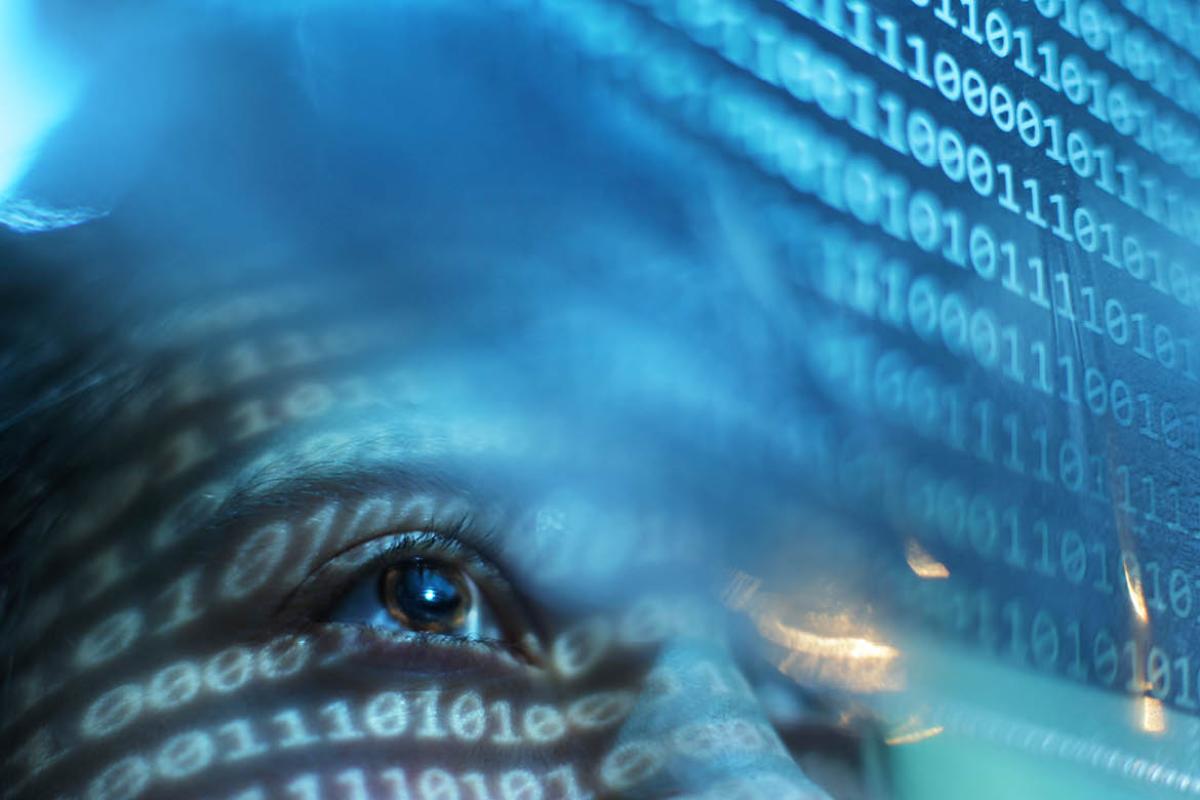 Data imposed over a person's face