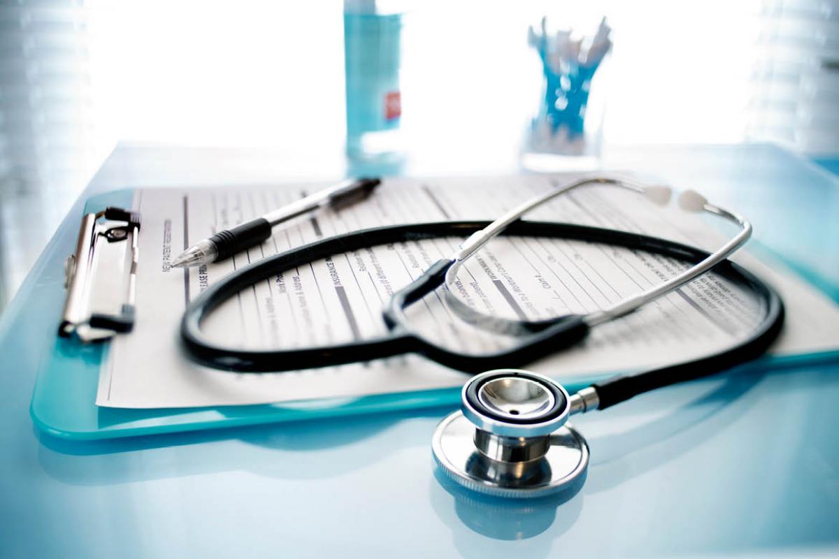 Stethoscope on a clipboard