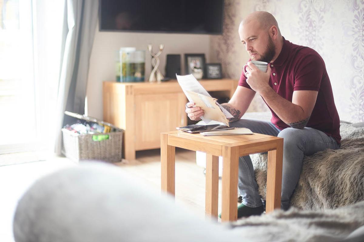 Person looking at documents