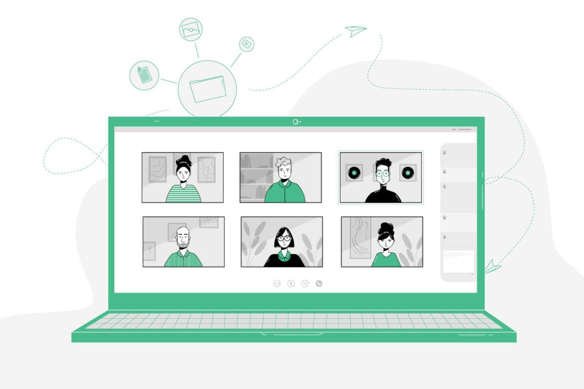 Graphic of a virtual meeting