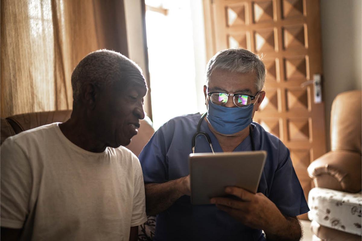 Health care worker and patient