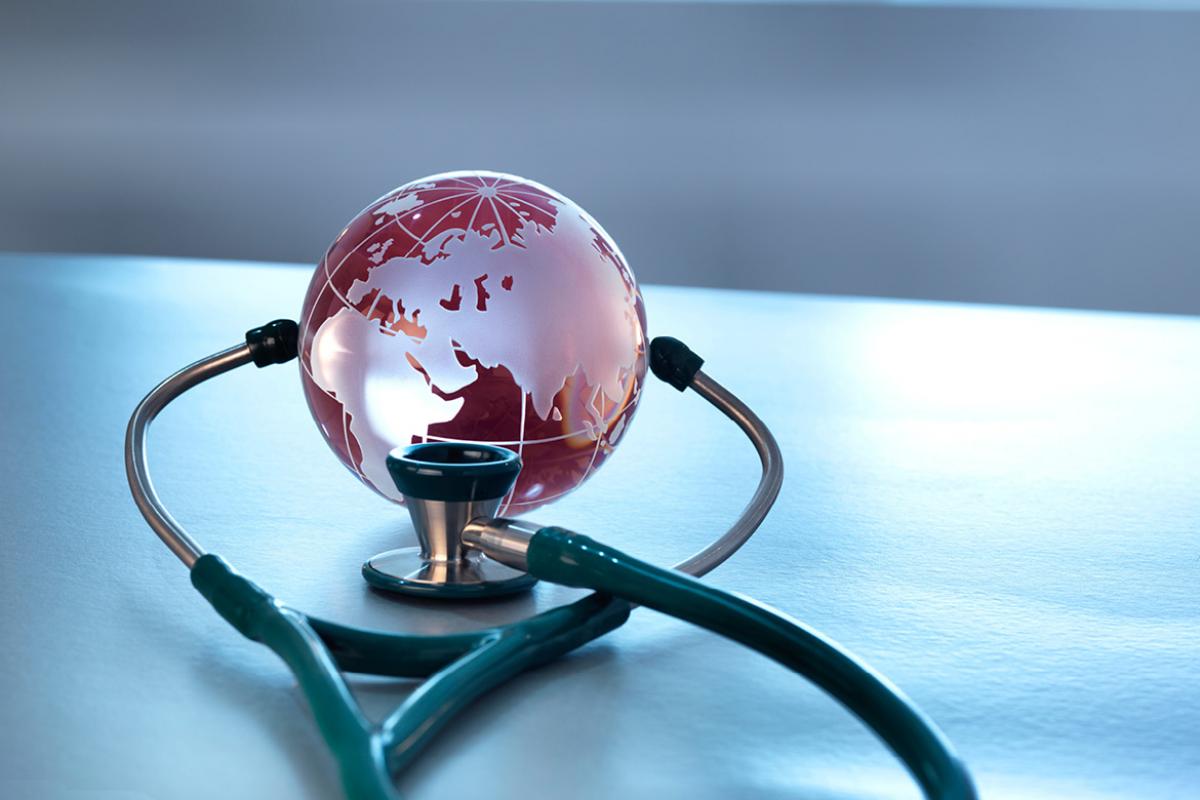 Globe and stethoscope