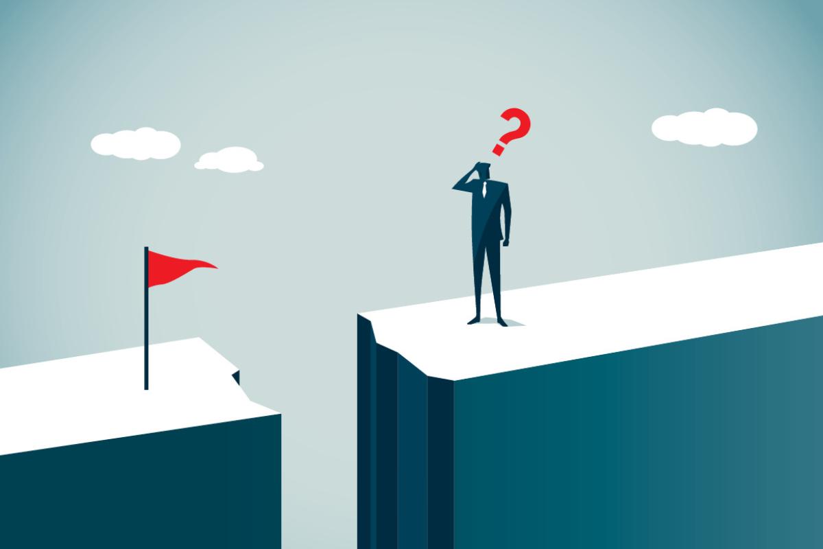 Graphic of figure with question mark